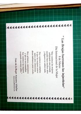 Volante "Las Brujas barremos las injusticias" Casa de la mujer Azucena Villaflor